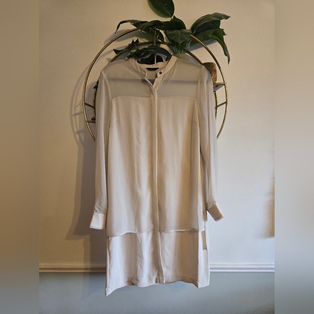 Autograph Gorgeous Semi Sheer Button Down Top